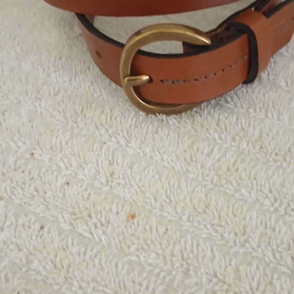 Brown Genuine Leather Womens Belt With Copper Buckle Size Large - Picture 6 of 8